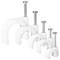 500-Pack Round Cable Wire Clips for Wall Mounting, Extension Cord Holders, and Cable Management Staples in 5 Sizes for RJ45 Ethernet Connectors, Nails Included (4mm, 6mm, 8mm, 10mm, 14mm, White)